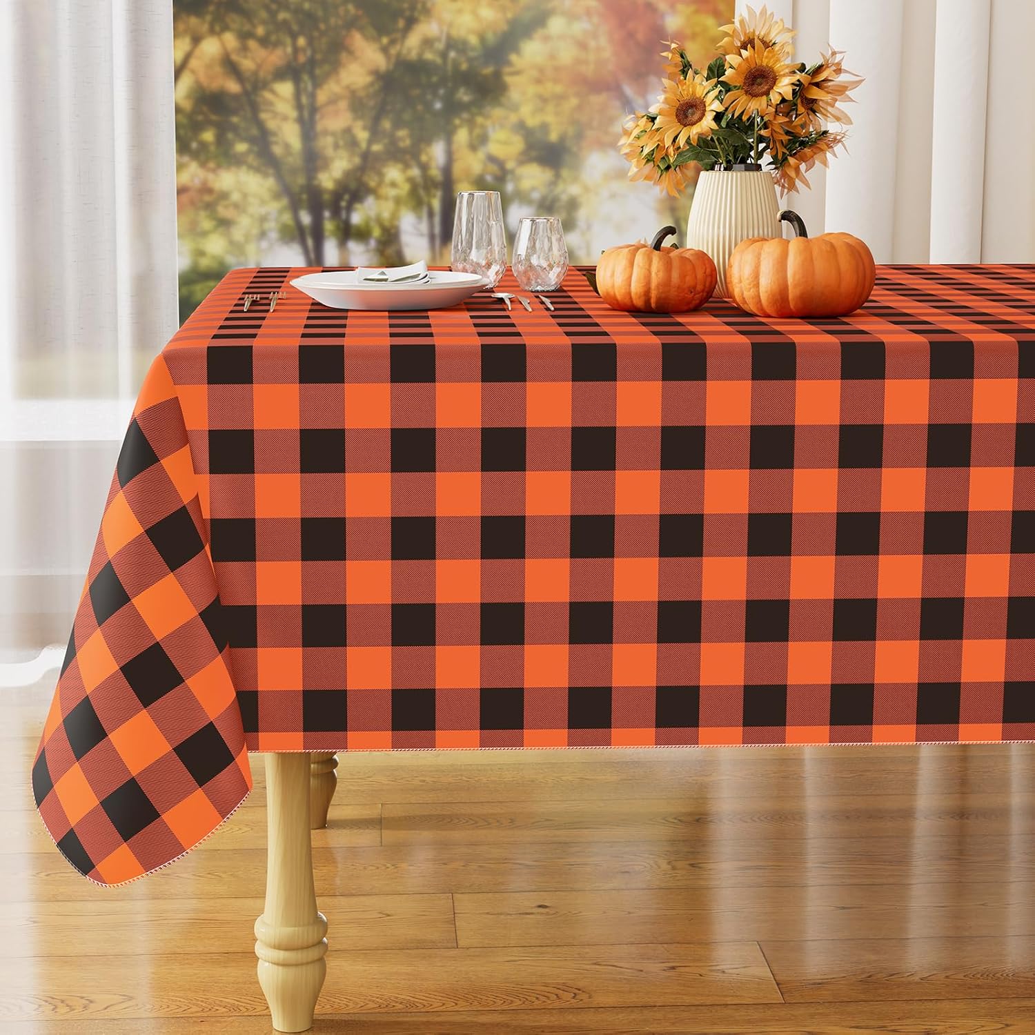Waterproof Vinyl Tablecloth with Flannel Backing