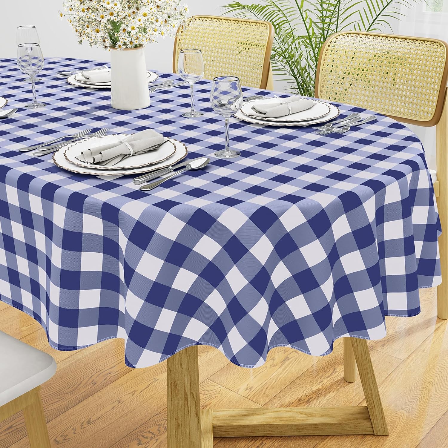 Waterproof Vinyl Tablecloth with Flannel Backing