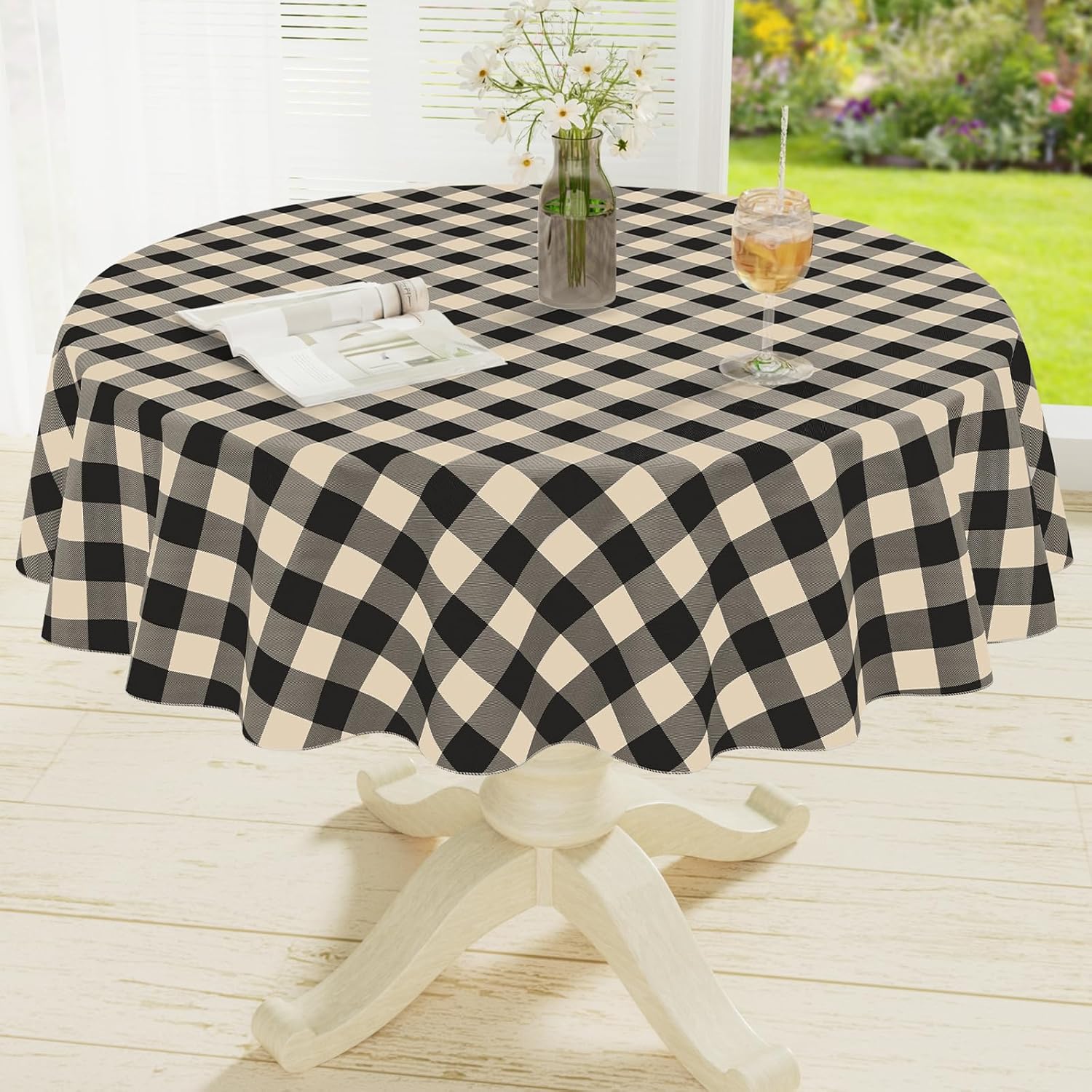 Waterproof Vinyl Tablecloth with Flannel Backing