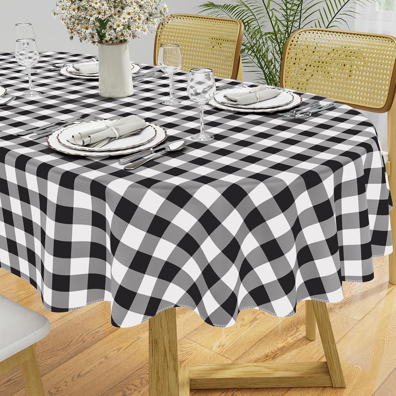 Waterproof Vinyl Tablecloth with Flannel Backing