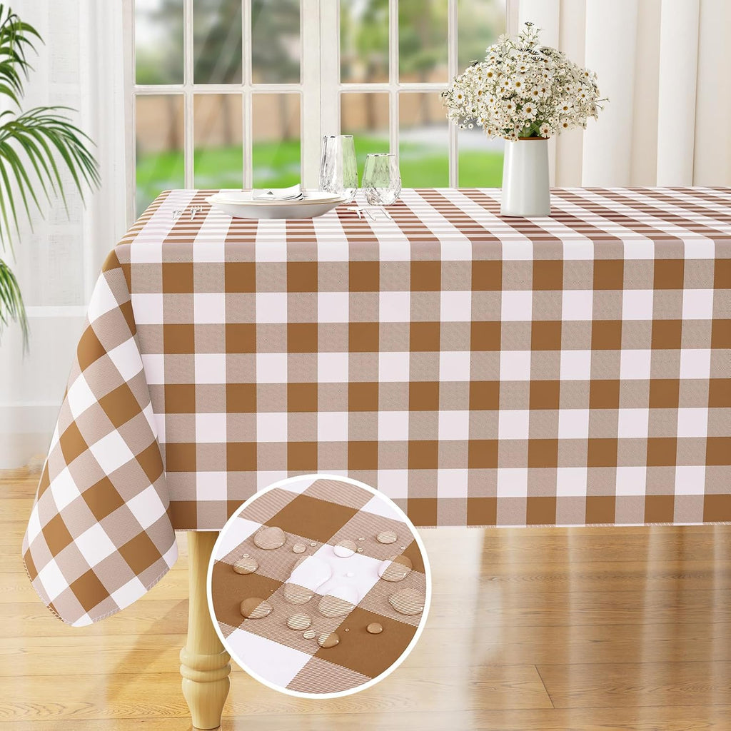 Waterproof Vinyl Tablecloth with Flannel Backing