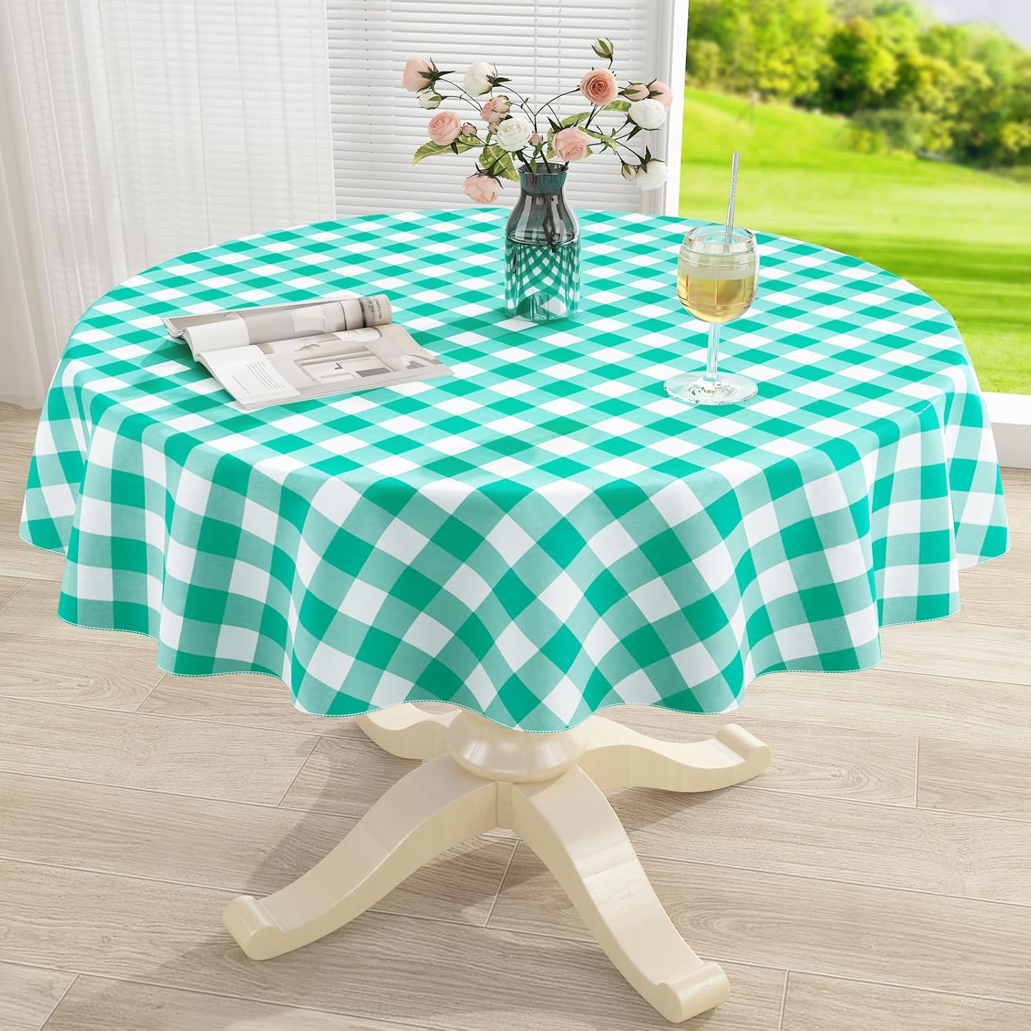 Waterproof Vinyl Tablecloth with Flannel Backing