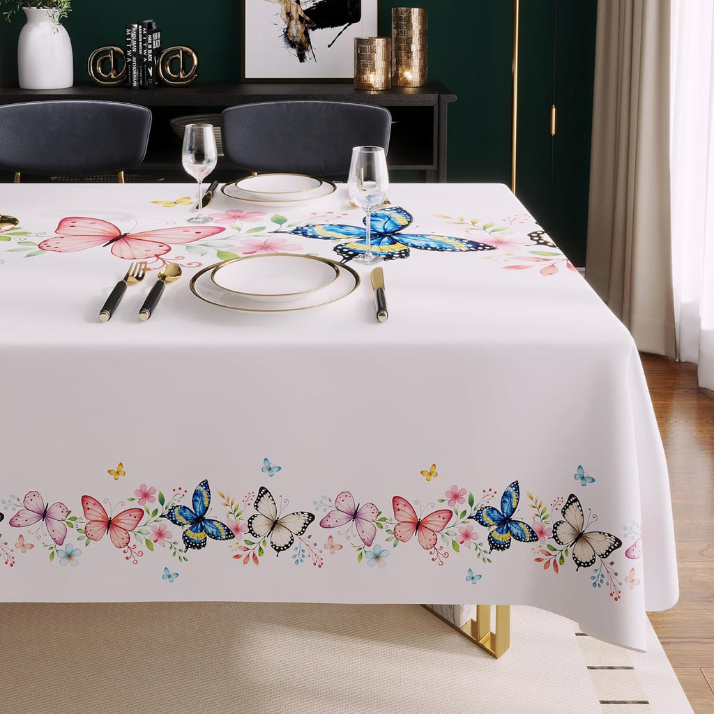 Waterproof Vinyl Tablecloth with Leaf Pattern