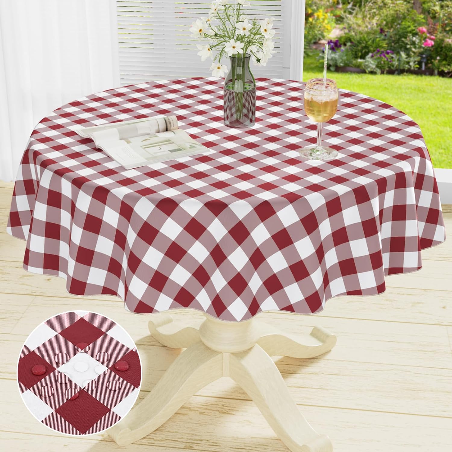 Waterproof Vinyl Tablecloth with Flannel Backing