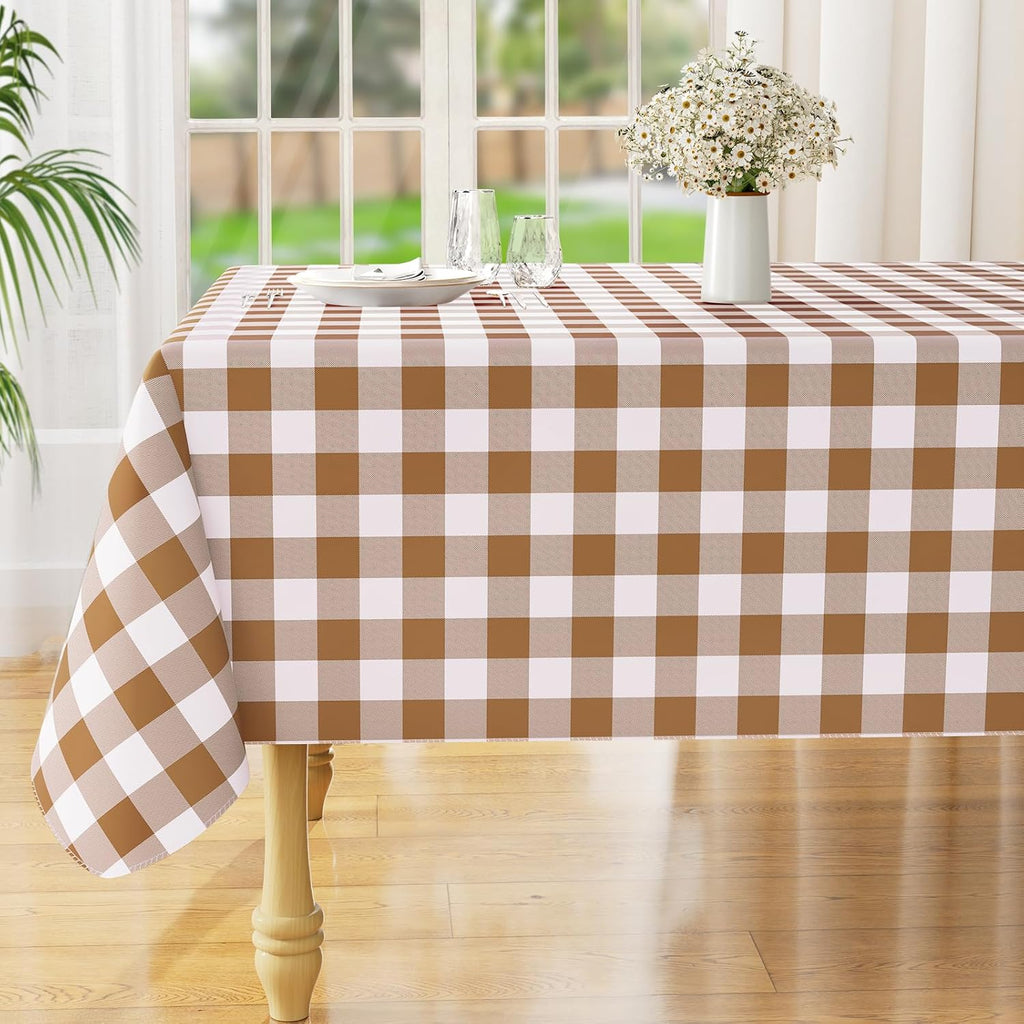 Waterproof Vinyl Tablecloth with Flannel Backing