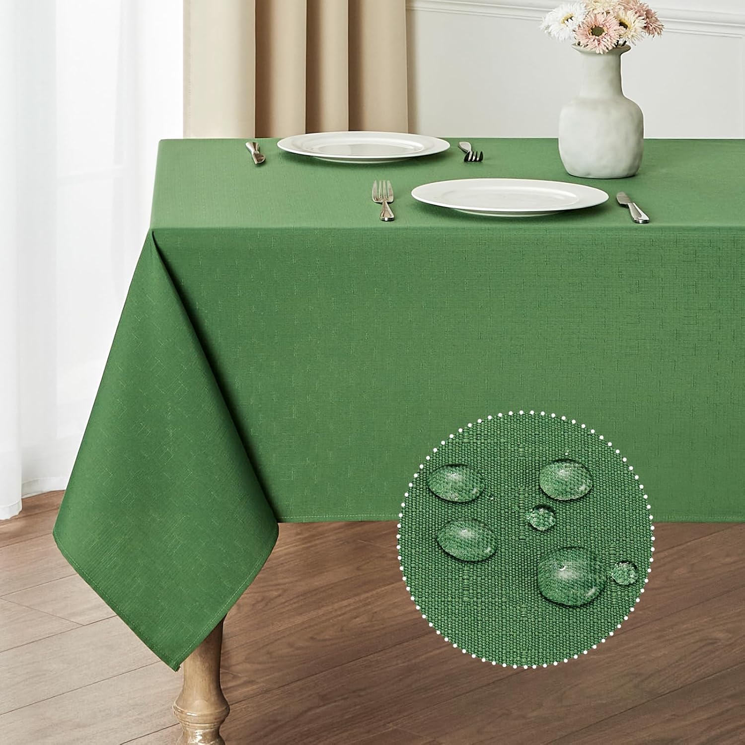 Waterproof Linen Textured Tablecloth