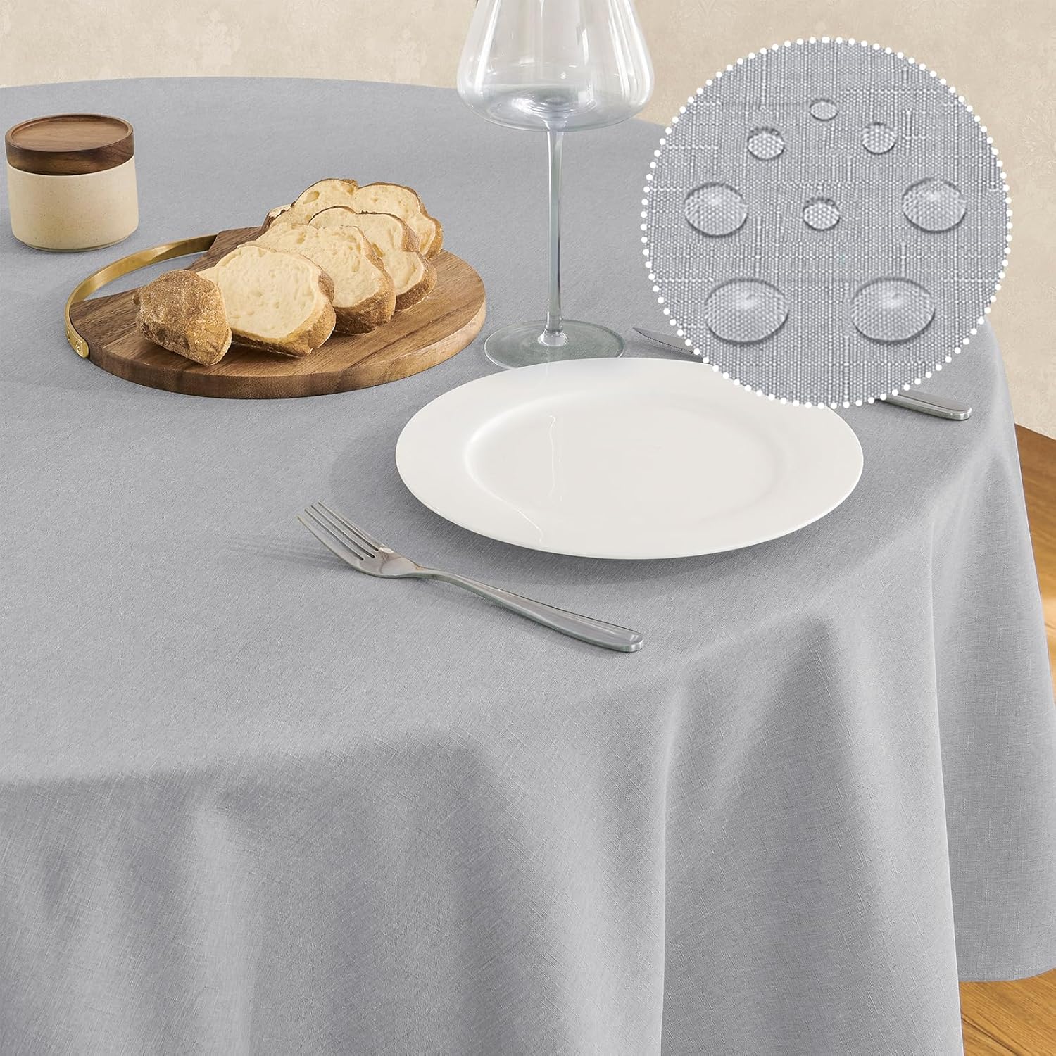 Waterproof Linen Textured Tablecloth