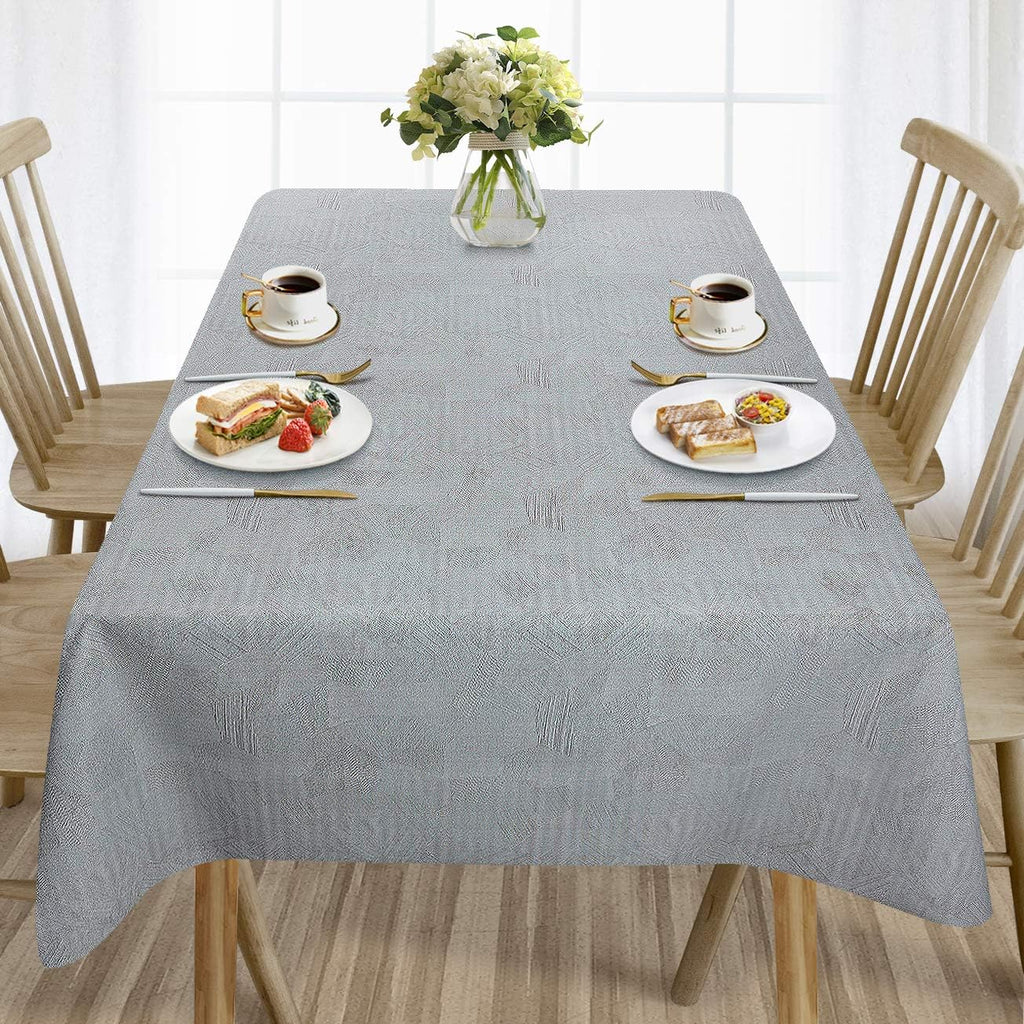 Waterproof PVC Tablecloth with Embroidery Flowers