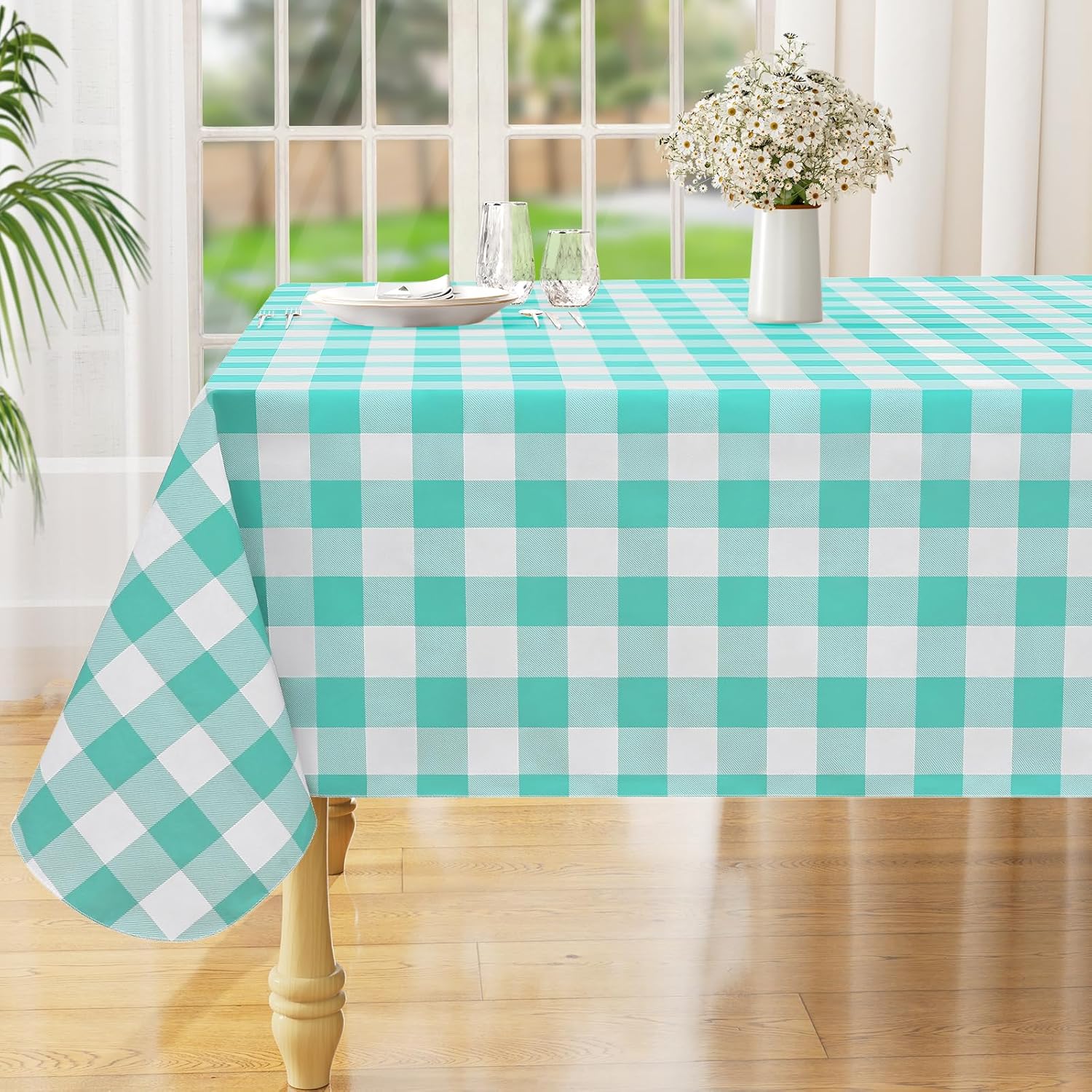 Waterproof Vinyl Tablecloth with Flannel Backing