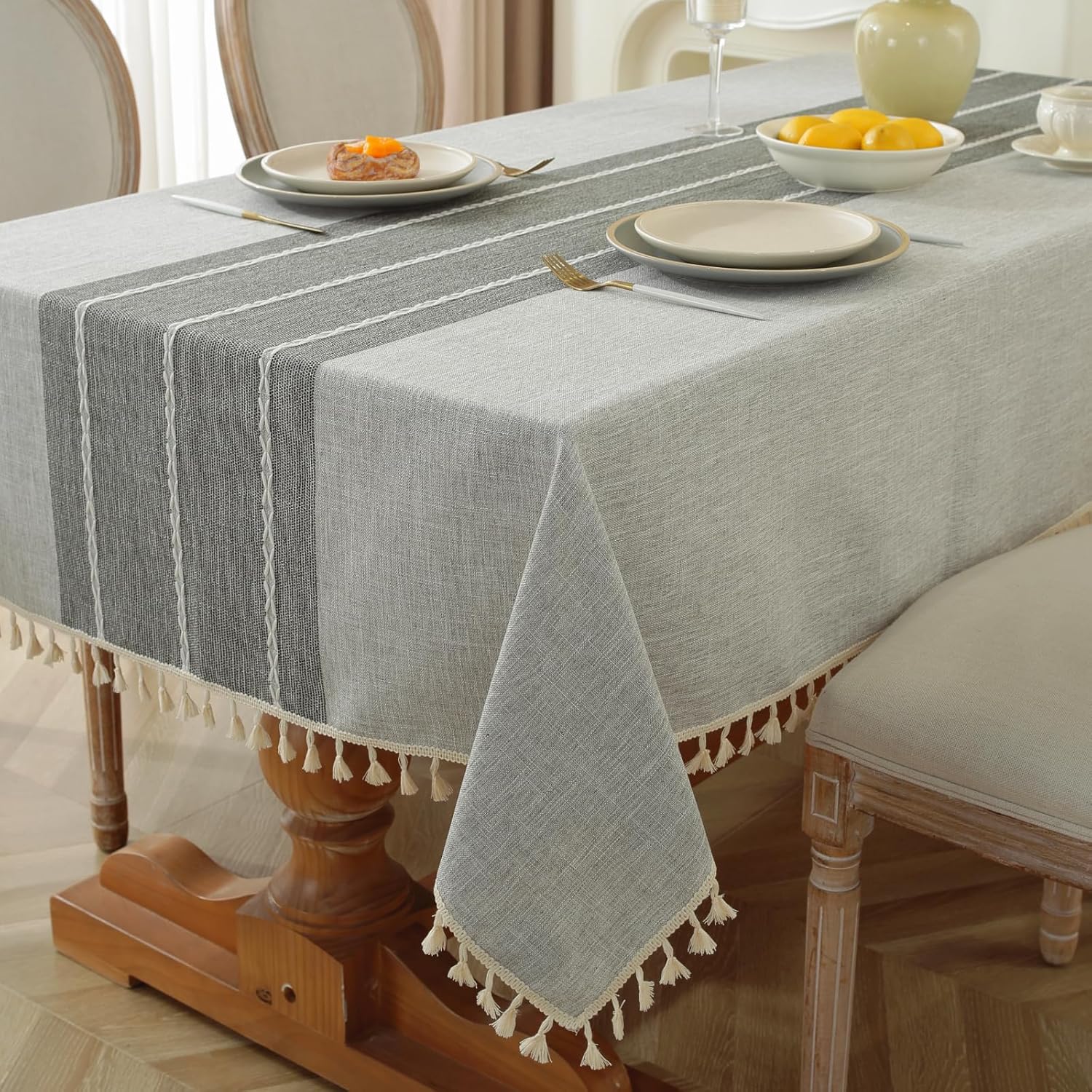 Waterproof Cotton Linen Outdoor Tablecloth