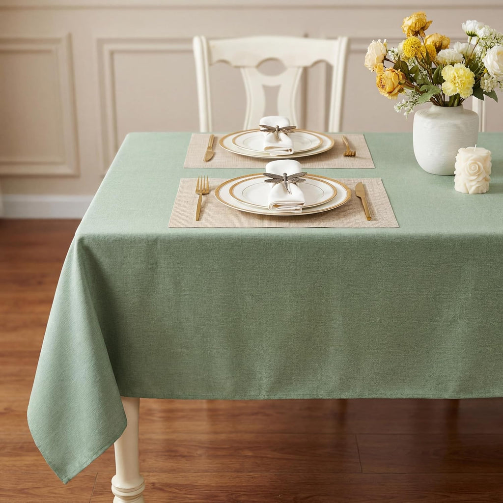 Sage Green Waterproof Linen Tablecloth