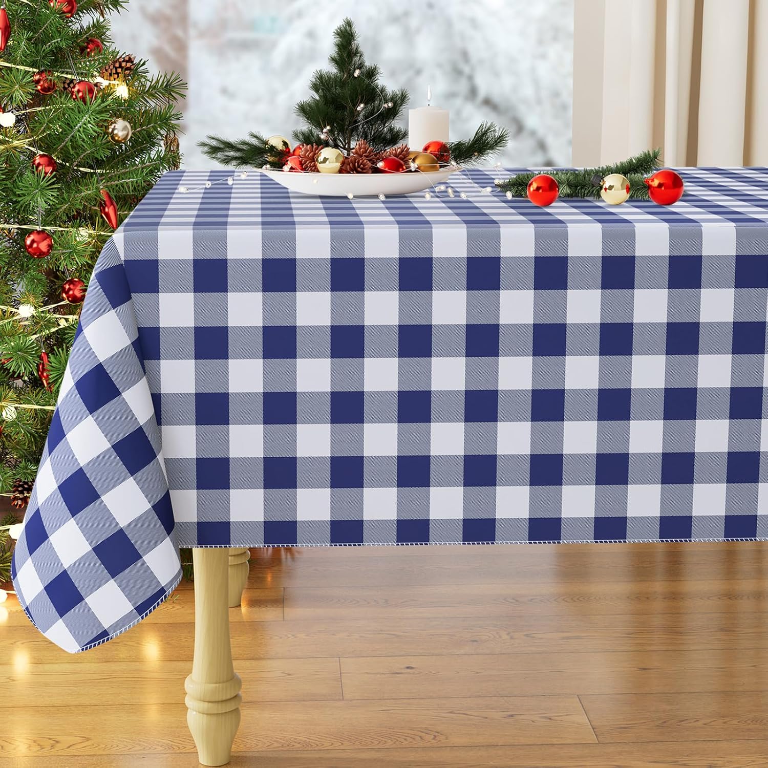 Waterproof Vinyl Tablecloth with Flannel Backing