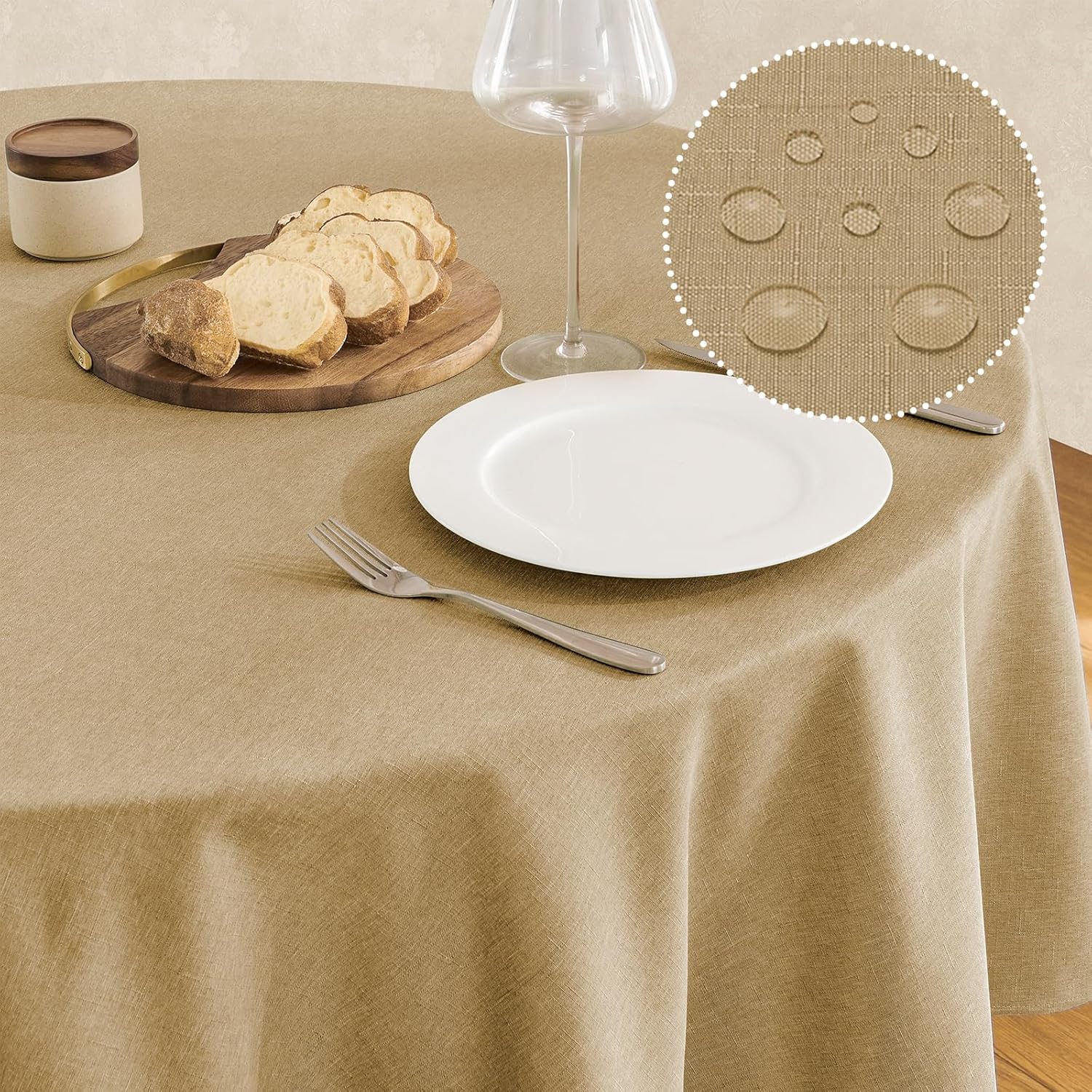 Waterproof Linen Textured Tablecloth