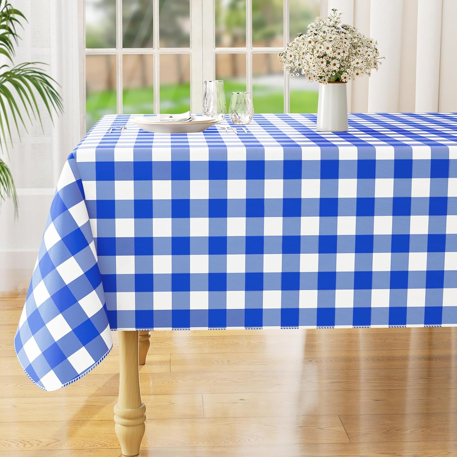 Waterproof Vinyl Tablecloth with Flannel Backing