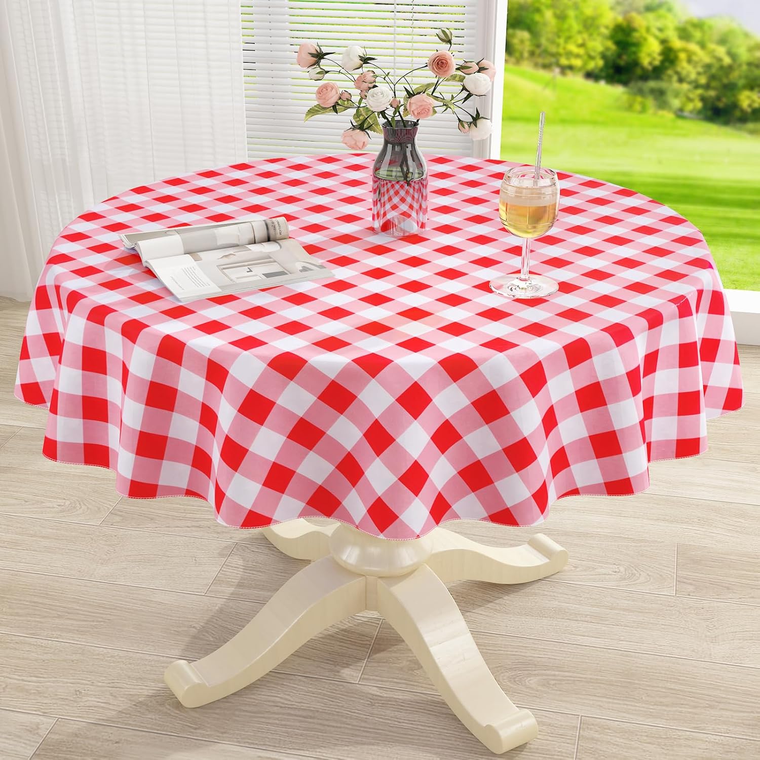 Waterproof Vinyl Tablecloth with Flannel Backing