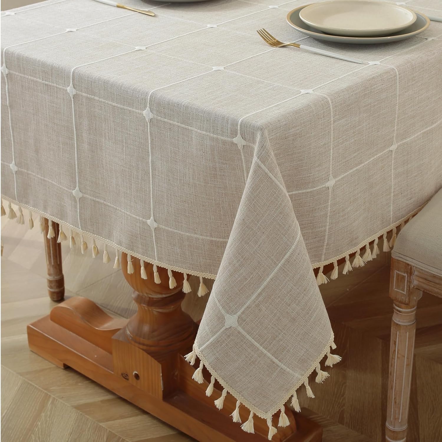 Waterproof Cotton Linen Outdoor Tablecloth