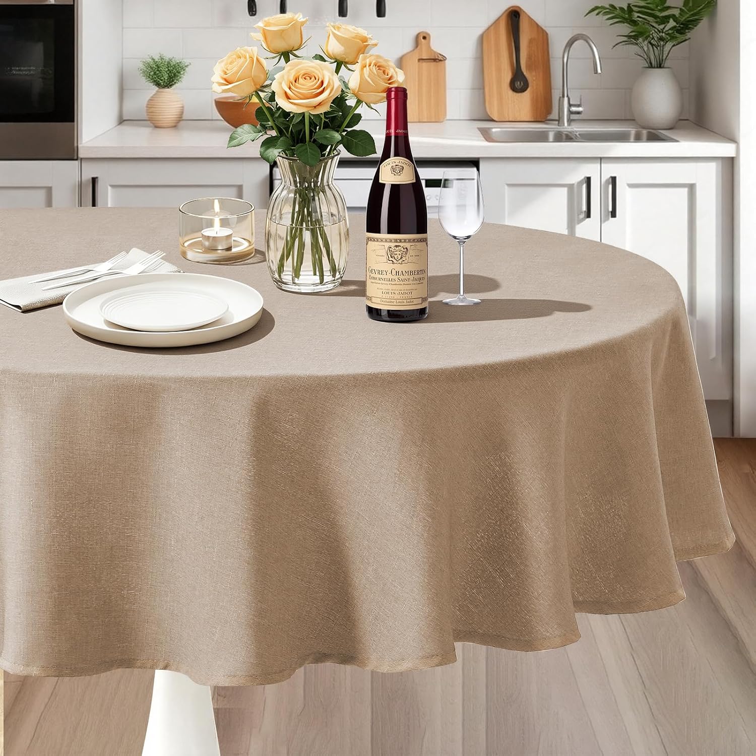 Sage Green Waterproof Linen Tablecloth