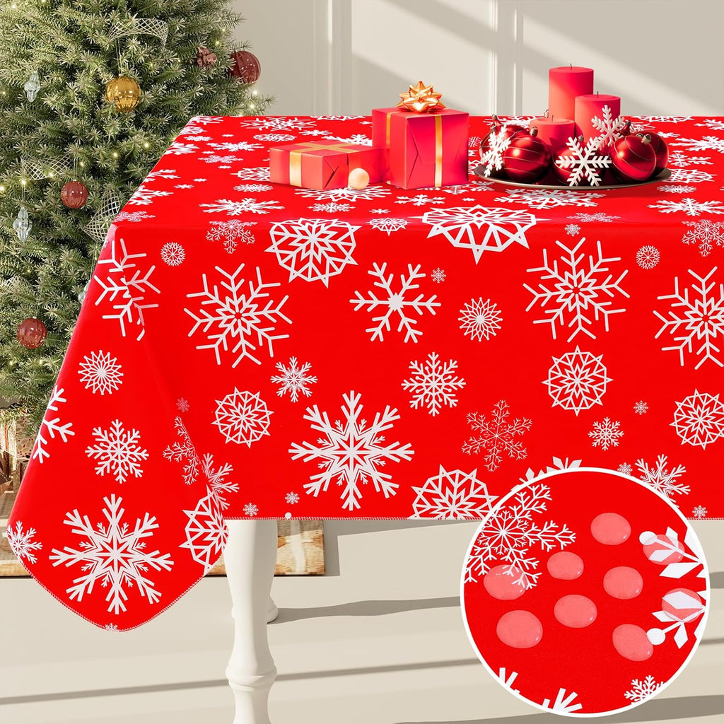 Rectangle Waterproof Vinyl Tablecloth with Flannel Backing