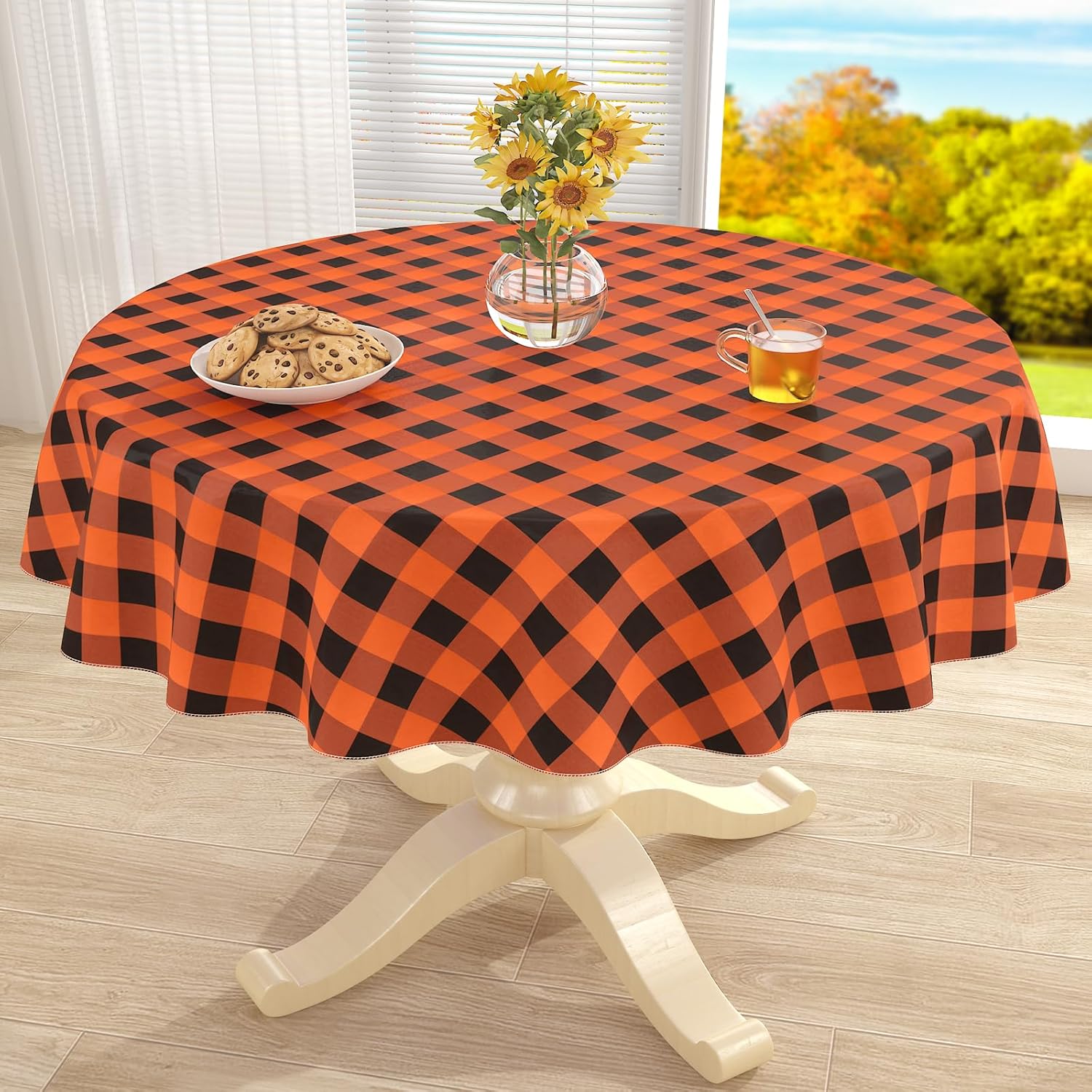 Waterproof Vinyl Tablecloth with Flannel Backing