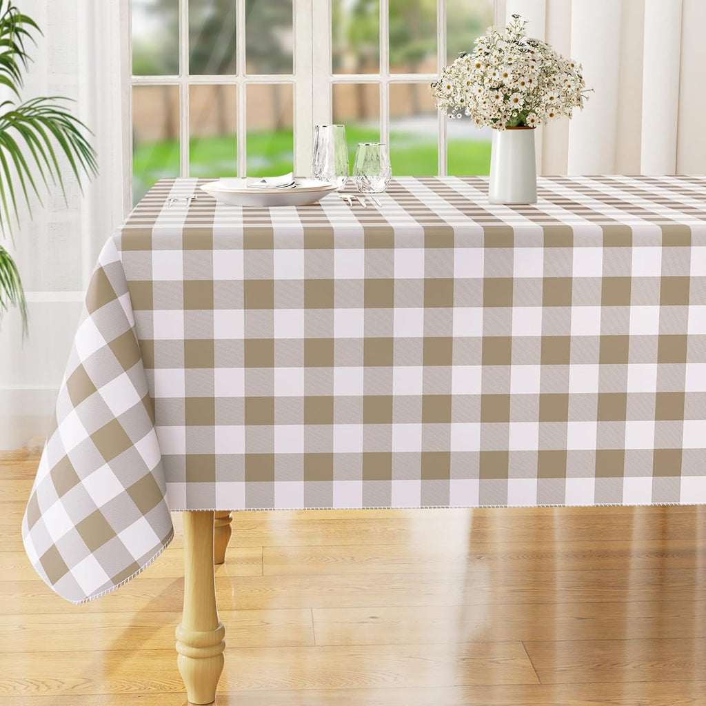 Waterproof Vinyl Tablecloth with Flannel Backing