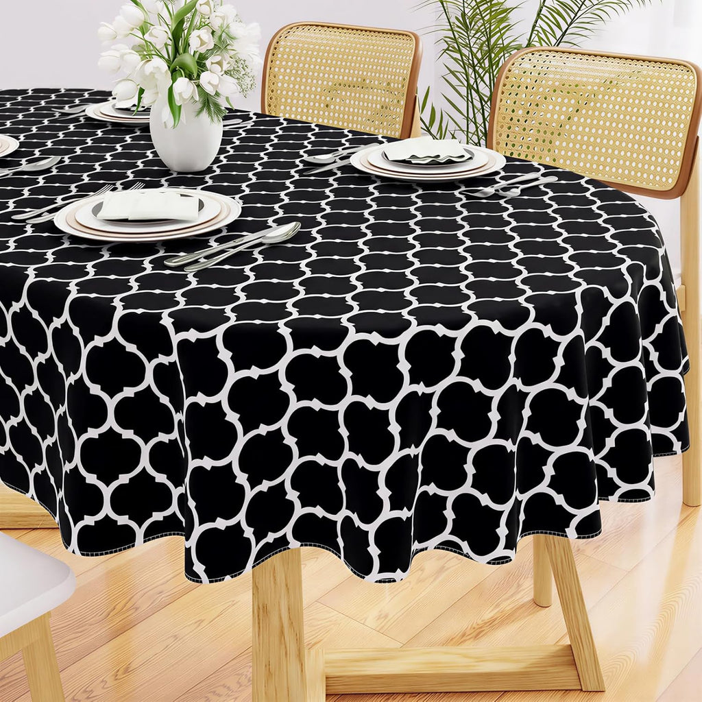 Rectangle Waterproof Vinyl Tablecloth with Flannel Backing