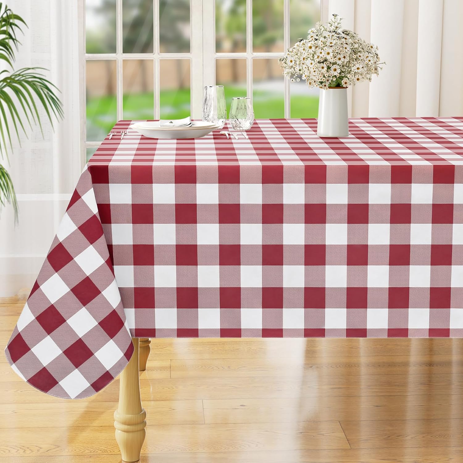 Waterproof Vinyl Tablecloth with Flannel Backing