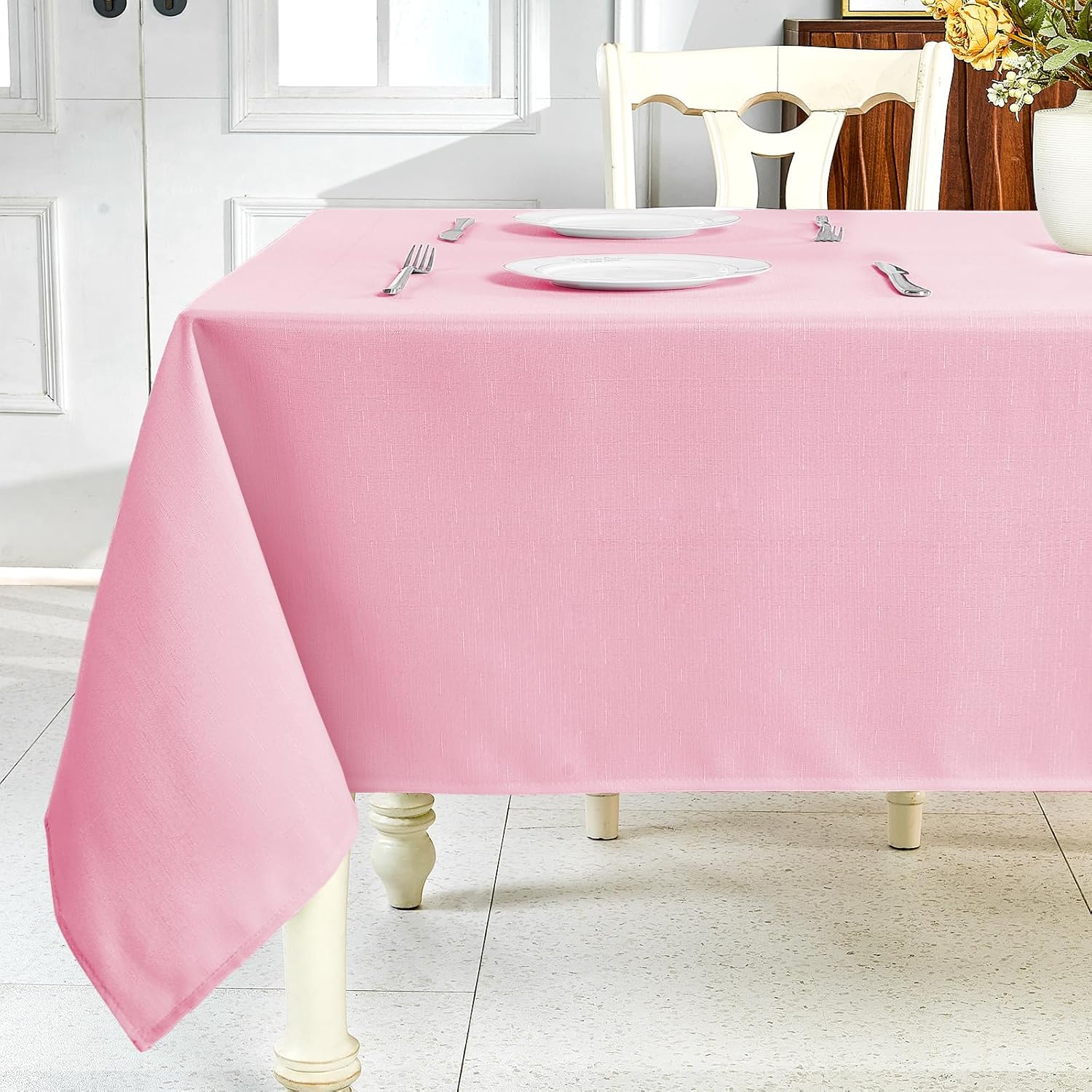Sage Green Waterproof Linen Tablecloth