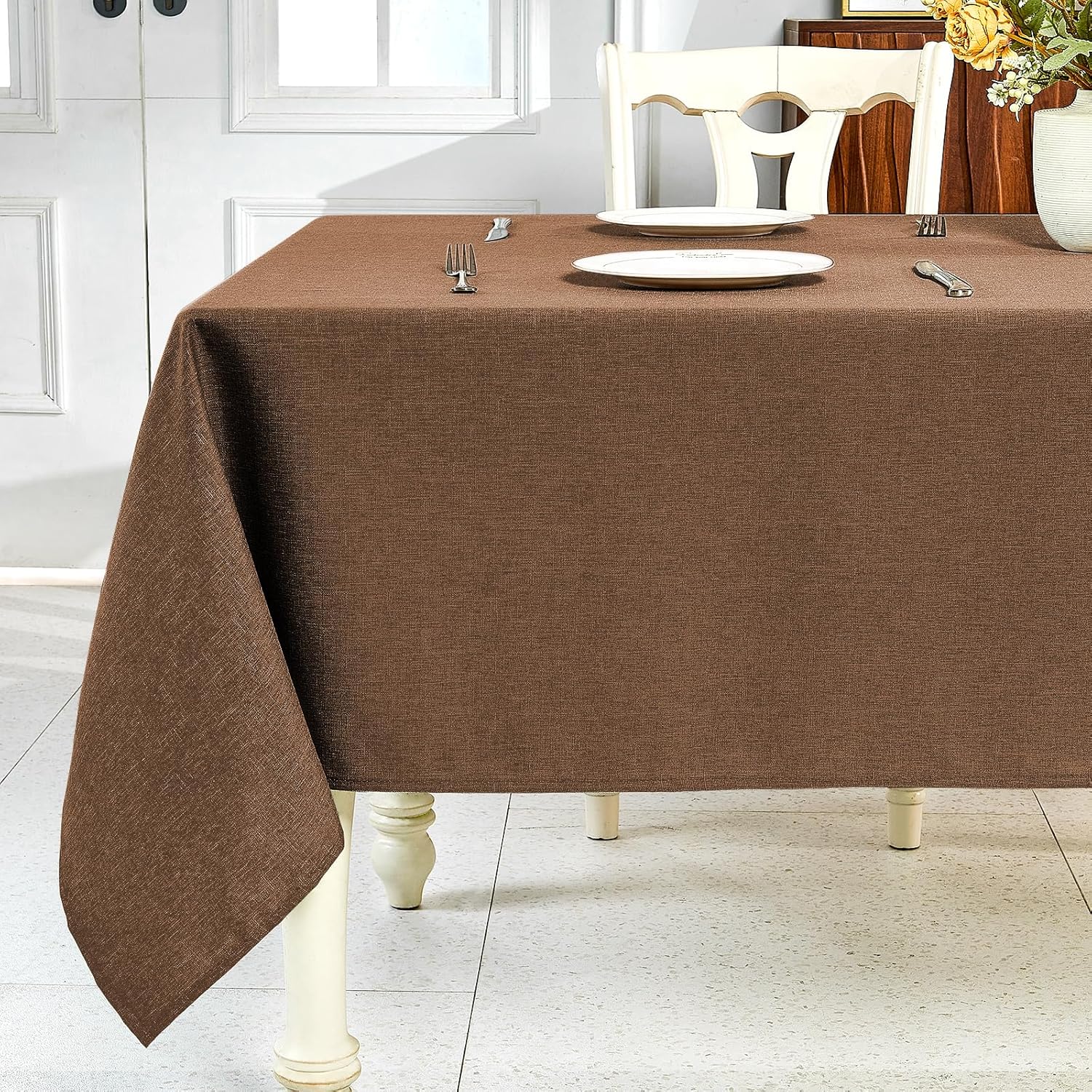 Sage Green Waterproof Linen Tablecloth