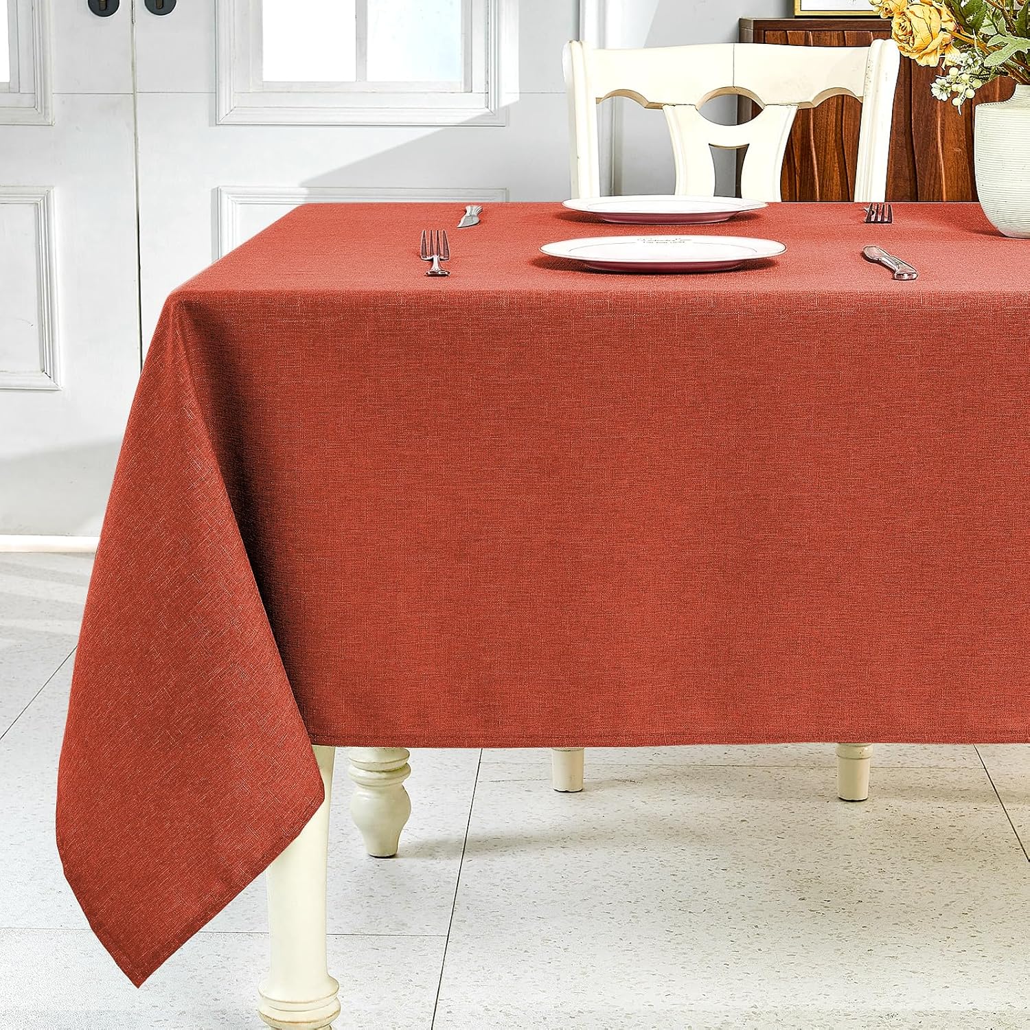 Sage Green Waterproof Linen Tablecloth